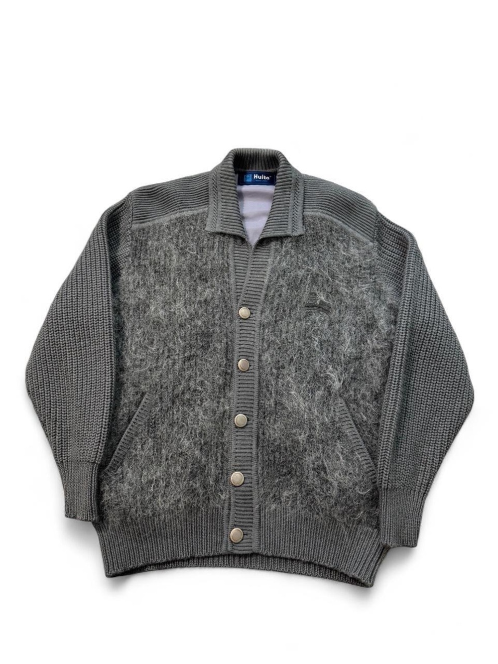 Vintage Huita Menswear Fiveway Mohair cardigan sweater Russian M mens RARE
